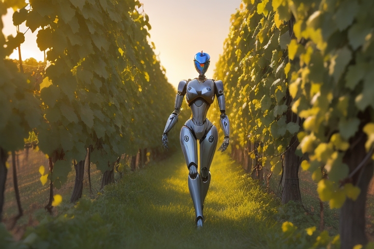 robot in vineyard