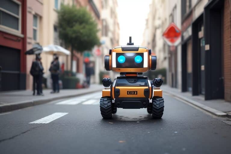 robot on the street